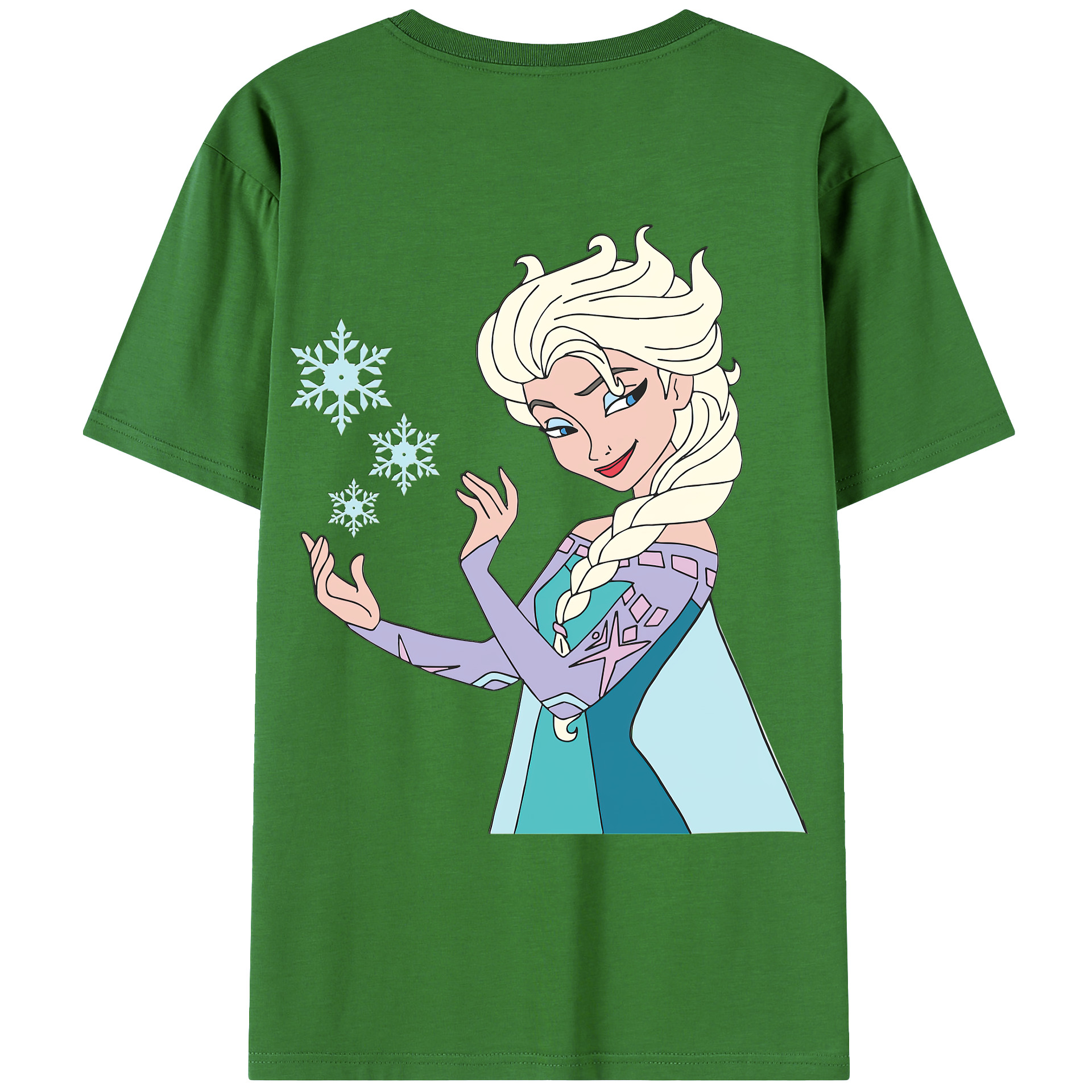 （画像用） アナと雪の女王 アンナ エルサ Frozen Anna Elsa レディース半袖Tシャツ(バックプリント)